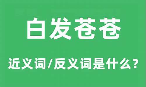 白发苍苍的意思解释-白发苍苍的意思解释和