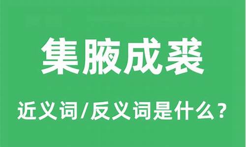 集腋成裘什么意思集-集腋成裘什么意思